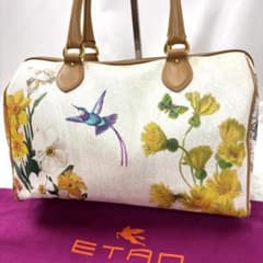 希少　正規品　エトロ　花鳥柄　ボストンバッグ　ペイズリー保存袋付き　自然モチーフ 希少 正規品 エトロ 花鳥柄 ボストンバッグ ペイズリー保存袋付き 自然