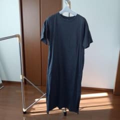 〈UNIQLO 〉半袖 ロングTシャツワンピース Mサイズ ダークグレー