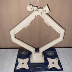 Pixio PS1D Waveデュアルモニターアームベージュ【使用2週間・美品