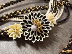 新品 振袖用 帯締め 帯〆 つまみ細工 剣菊 正絹 成人式 結婚式 つまみ