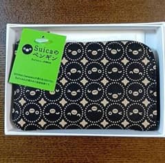 新品未使用品」Suicaのペンギン 印傳小銭入（十色柄・黒革×白漆）BOX