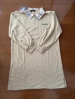 ブラウン　長袖ロング丈Tシャツのサムネイル
