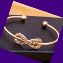 739 新品 ヒット商品 美品リボン ピンクゴール ブレスレット レディース