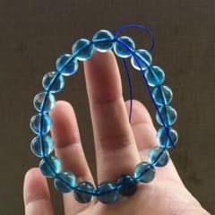 天然】アクアマリン ブレスレット 9.8mm25.5g - メルカリ