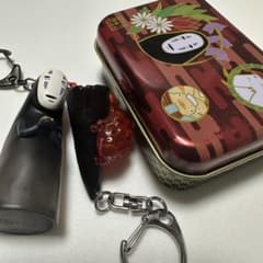 ジブリ カオナシ カルシファー キーホルダー 缶ケース 3点セット