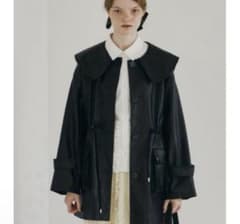 idem イデム big collar vegan leather jacket - メルカリ