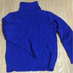 メンズ タートルニット ブルーのサムネイル