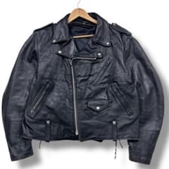 【希少】スクーター レザージャケット XL アメリカ製 80's ヴィンテージ 希少 ショット 80s ヴィンテージ ダブルライダース レザー ジャケット