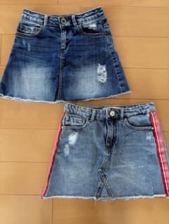 ZARA ダメージデニムスカート 2点セット 116cm 122cmのサムネイル