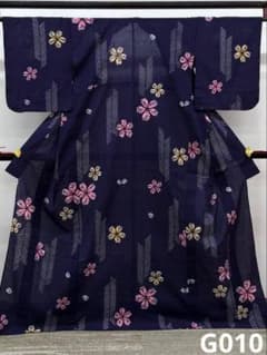 有松鳴海絞り 浴衣 夏物 桜 綿 躾糸付き 濃紫地 G010 - メルカリ