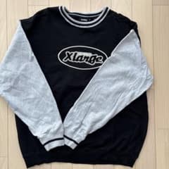XLARGE スウェット トレーナー ブラック×グレー XLサイズのサムネイル