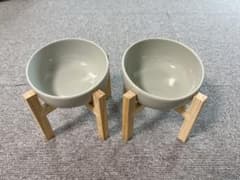 無印良品 磁器 ペット用フードボウル小 木製スタンド小 各2個 - メルカリ