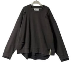 美品‼︎ ADAM PATEK ダメージ加工 スウェット トレーナー ワッフル重着