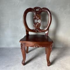 木製 バルーンバックチェア 猫脚 キッズ 子ども アンティーク風 スツール 椅子 木製 バルーンバックチェア 猫脚 キッズ 子ども アンティーク風