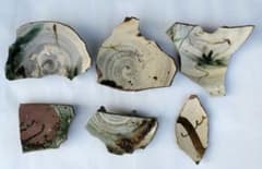 (専用)古唐津　小山路青手陶片⑤　7個 専用)古唐津 小山路青手陶片⑤ 7個