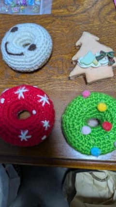 ハンドメイド あみぐるみ ドーナツ リース クリスマス 3点セットのサムネイル
