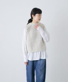 新品◇かぐれ◇2WAY綿麻ニットベスト《IVORY》◇アーバンリサーチ