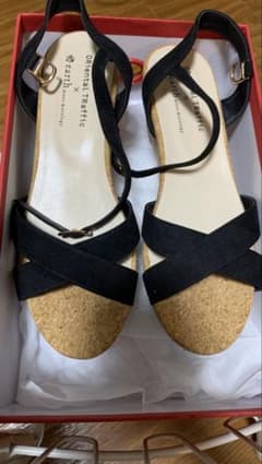 【美品】Oriental Traffic／厚底 ウェッジサンダル／Lサイズのサムネイル