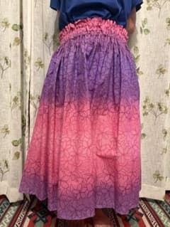 MADE IN HAWAII フラダンスパウスカート ピンクパープル花柄のサムネイル