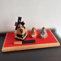 木製　節句飾り　人形 3体セット　赤鬼　青鬼　武者　武士　遺品整理　郷土玩具 木製 節句飾り 人形 3体セット 赤鬼 青鬼 武者 武士 遺品整理 郷土玩具