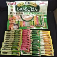 お値下げしました。いなばのチュールごはん40本と他ペットご飯のサムネイル