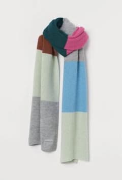 H&M mix stripe big KNIT scarfのサムネイル