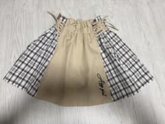 ALGY アルジー 130cm スカート チェック 切替 ベージュ 編み上げのサムネイル
