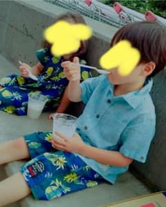 BREEZEパイナップル×チェック柄ハーフパンツのサムネイル
