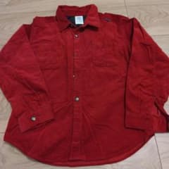 Comme ça du mode コーデュロイシャツ 赤　 男の子　130センチのサムネイル