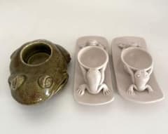 ジェンガラケラミック 蛙のソルト入れ×2 おまけのカエル付 - メルカリ