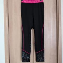 adidasアディダス　トレーニングタイツ ブラック ピンク 花柄