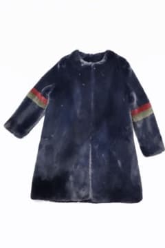 【美品】ファーコート　ネイビーのサムネイル