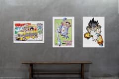 ドラゴンボール40周年原画イラストグッズ ポスター 3枚セット 鳥山明