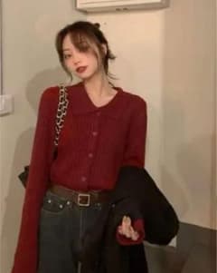 ニットトップス 襟 SHEIN 韓国のサムネイル