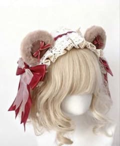 くま耳 ヘッドドレス ロリータ ブラウンのサムネイル