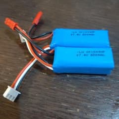 2個セットリポバッテリー 2S 7.4V 600mAh 新品のサムネイル