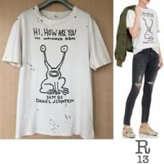 R13 アールサーティーン コットンTシャツ カートコバーン ダメージ加工 R13 アールサーティーン コットンTシャツ カートコバーン ダメージ加工