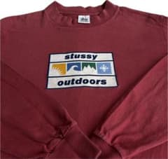 STUSSY OUTDOOR”90s 白タグ old stussy ロンT 赤 - メルカリ