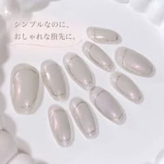 ネイルチップ オーロラ シンプル 大人可愛い オフィス ウェディングのサムネイル