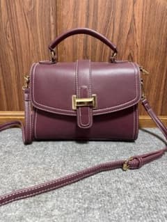 【イング】2way ショルダーバッグ ボルドー ゴールド金具　秋のサムネイル