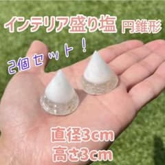 インテリア盛り塩　2個セット　直径3cm 高さ3cm 水晶　フラワーオブライフのサムネイル