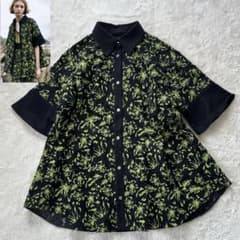 極美品✨EBONYエボニー フラワーレースシャツ石野愛弥 洗える リネン 