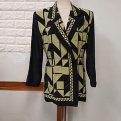 幾何学模様のロングジャケットのサムネイル
