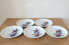 人間国宝 色鍋島 十三代今泉今右衛門作 錦藤袴絵額皿　飾皿 今泉今右衛門　皿 人間国宝 色鍋島 十三代今泉今右衛門作 錦藤袴絵銘々皿5枚 今泉