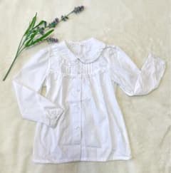 ブラウス  長袖 白 ホワイト 女の子 130cmのサムネイル