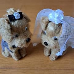 ウェディングドール ヨークシャーテリア ぬいぐるみ 2体セのサムネイル