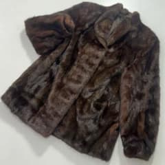 マカボニーミンク ファーコート ダークブラウン 毛皮 リアルファー