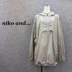 niko and... ニコアンド ナイロンアノラック L グレー ハーフジップ