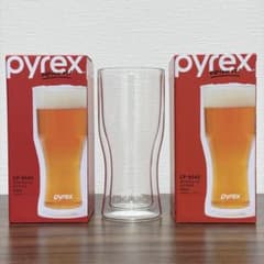 【新品未開封】PYREX ダブルウォールビアグラス 420ml 2個セットのサムネイル