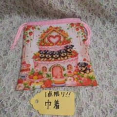 激レアパネル1点限り❗巾着‼️ピンクりぼん シュナウザー かわいい